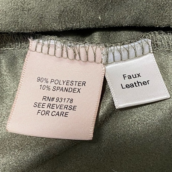 Philosophy Green Faux Leather/Suede Sleeveless  A-Line Dress Size 10 #0480 - Picture 7 of 12